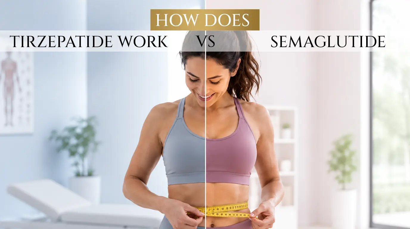 Image showing how does tirzepatide work vs semaglutide for weight loss.