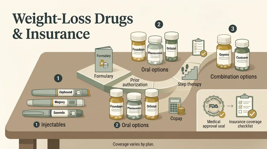 Visual of weight loss drugs covered by insurance